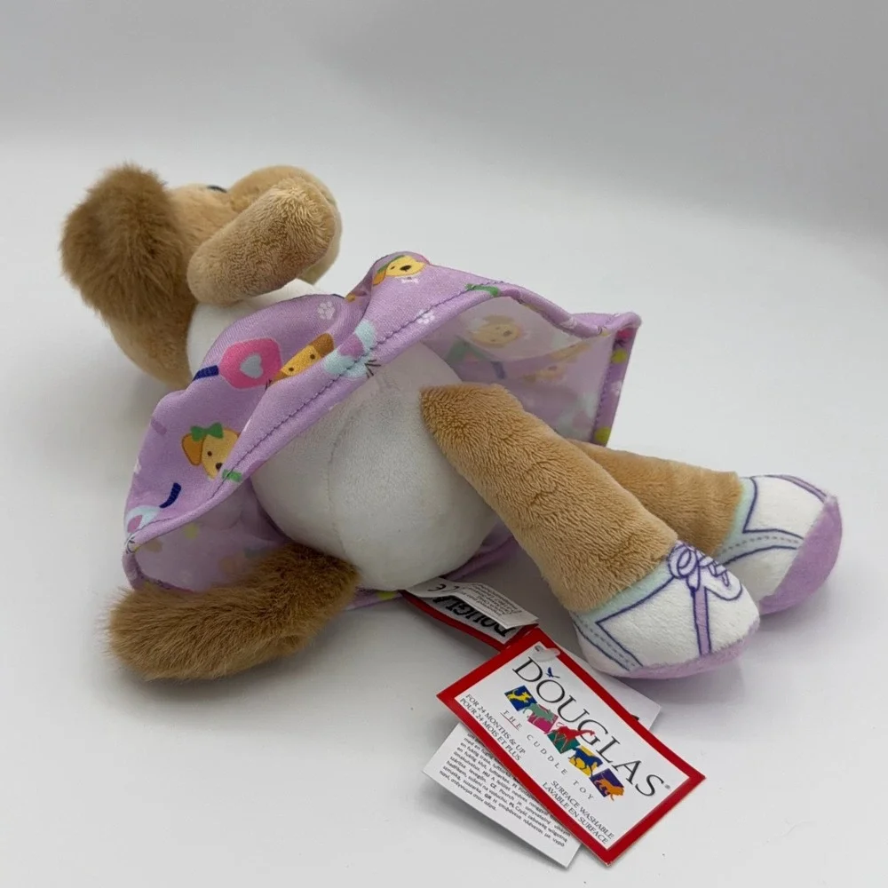 Douglas Cuddle Toy Pickle Ball Pup Plush Dog Purple Tennis Dress Collectible NWT